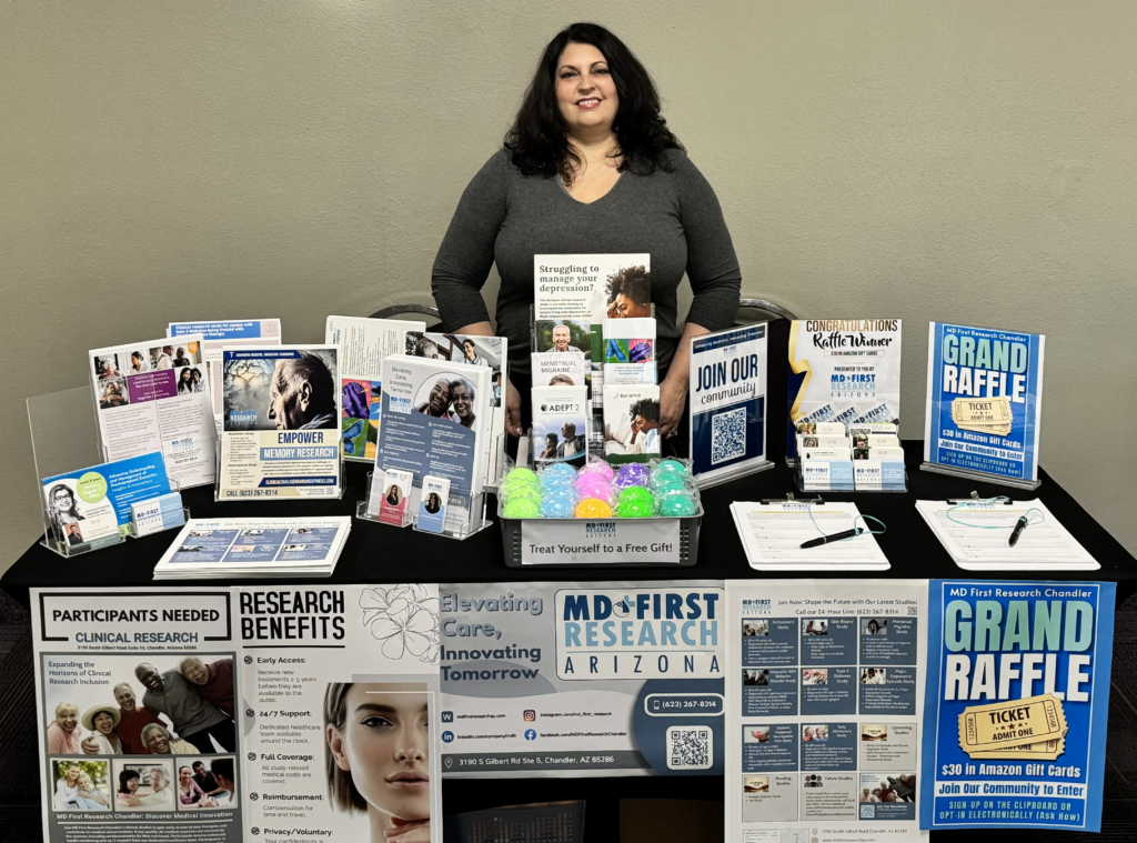 August 3, 2024 - MD First Research Chandler at East Valley 24th Annual Health and Wellness/Women's Day Out Expo, Mesa Convention Center, with Angela Rush, FNP-C, Principal and Sub-Investigator, Presenting