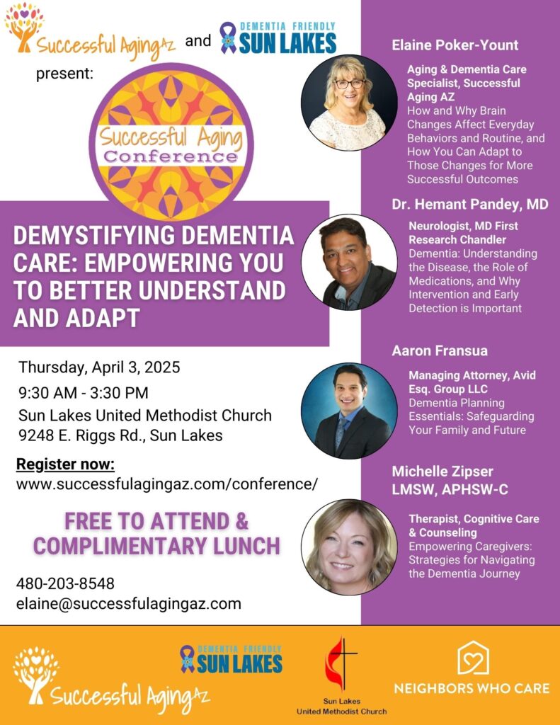 April 3, 2025 Dr. Pandey presents at Successful Aging AZ Dementia Conference