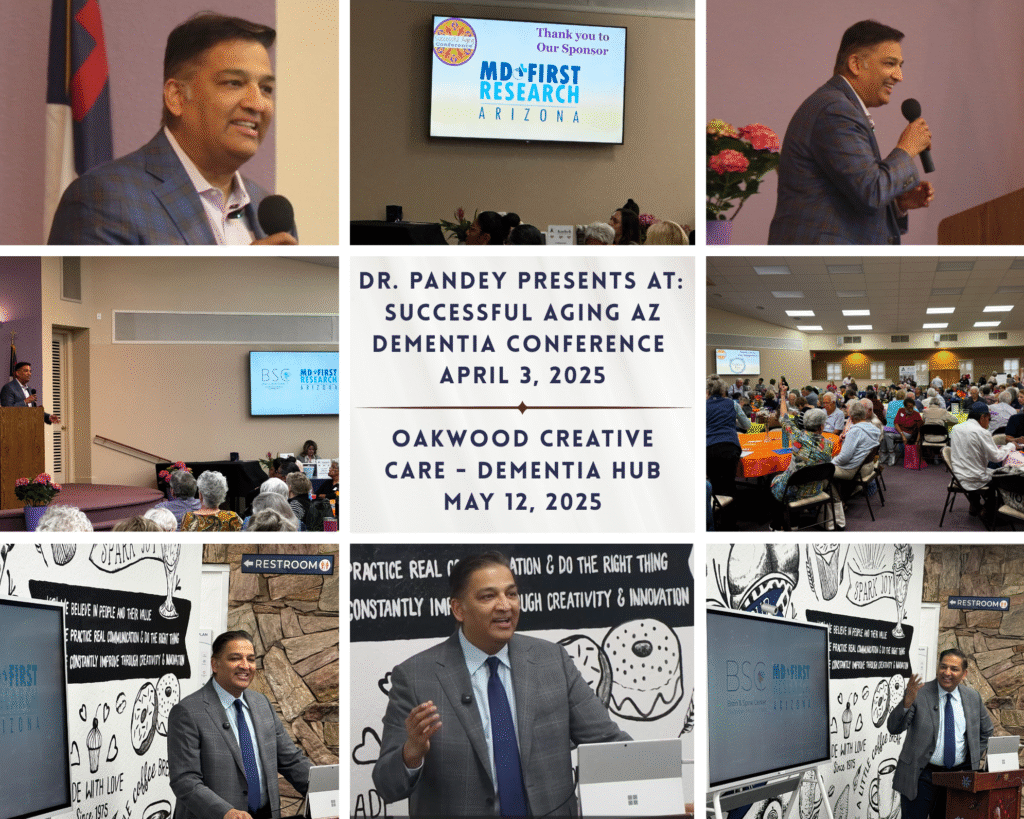April 3, 2025 and May 12, 2025 Dr. Pandey presents at Successful Aging AZ Dementia Conference and Oakwood Creative Care - Dementia Hub