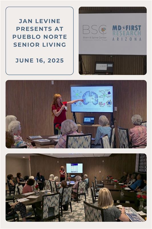 Jan Levine RN, MSN, FNP-BC presented at Pueblo Norte Senior Living followed by a Memory Screening Event on June 16, 2025