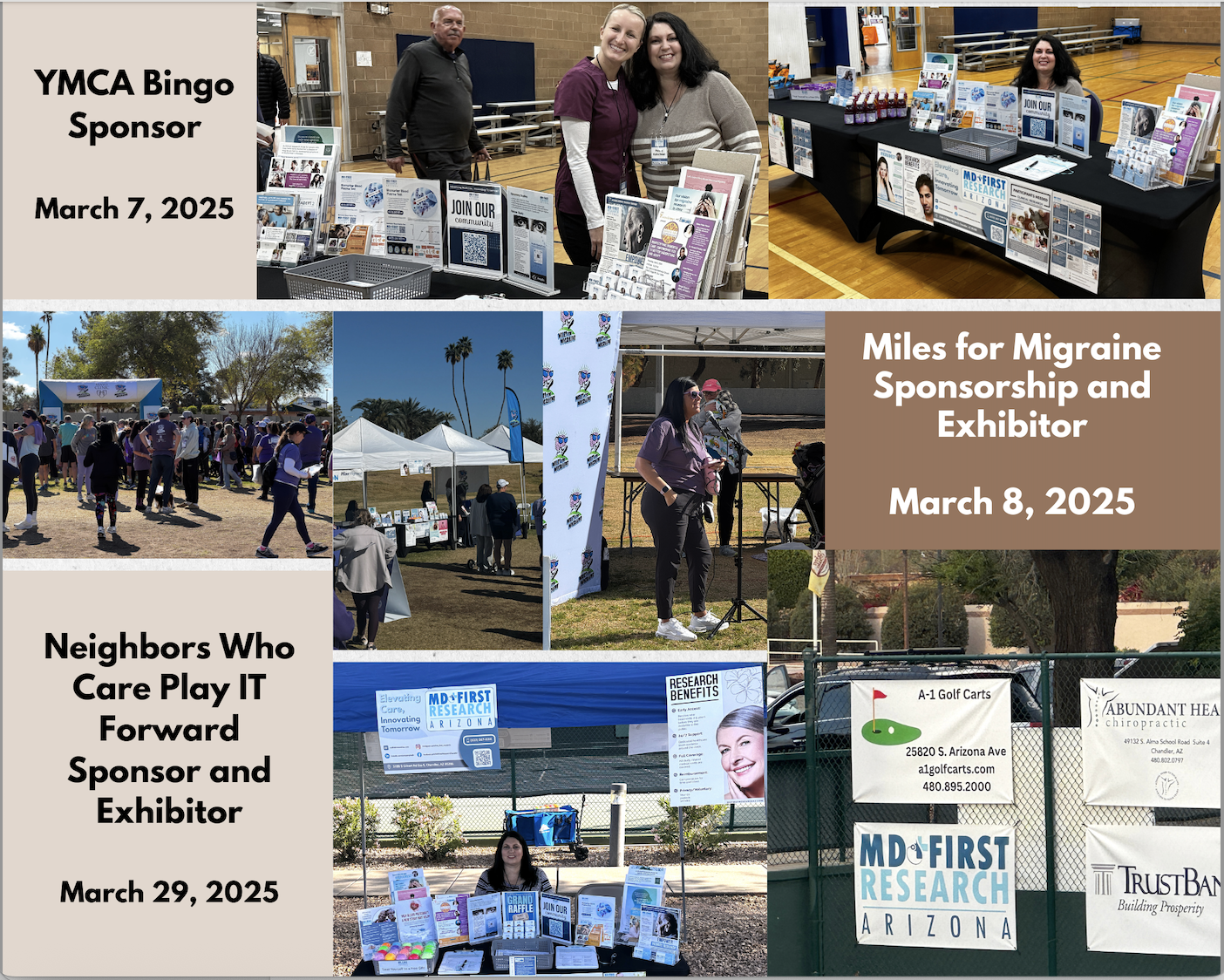 March 7, 2025 - March 29, 2025 Sponsor and Exhibitor with YMCA, Miles for Migraine, and Neighbors Who Care Play It Forward